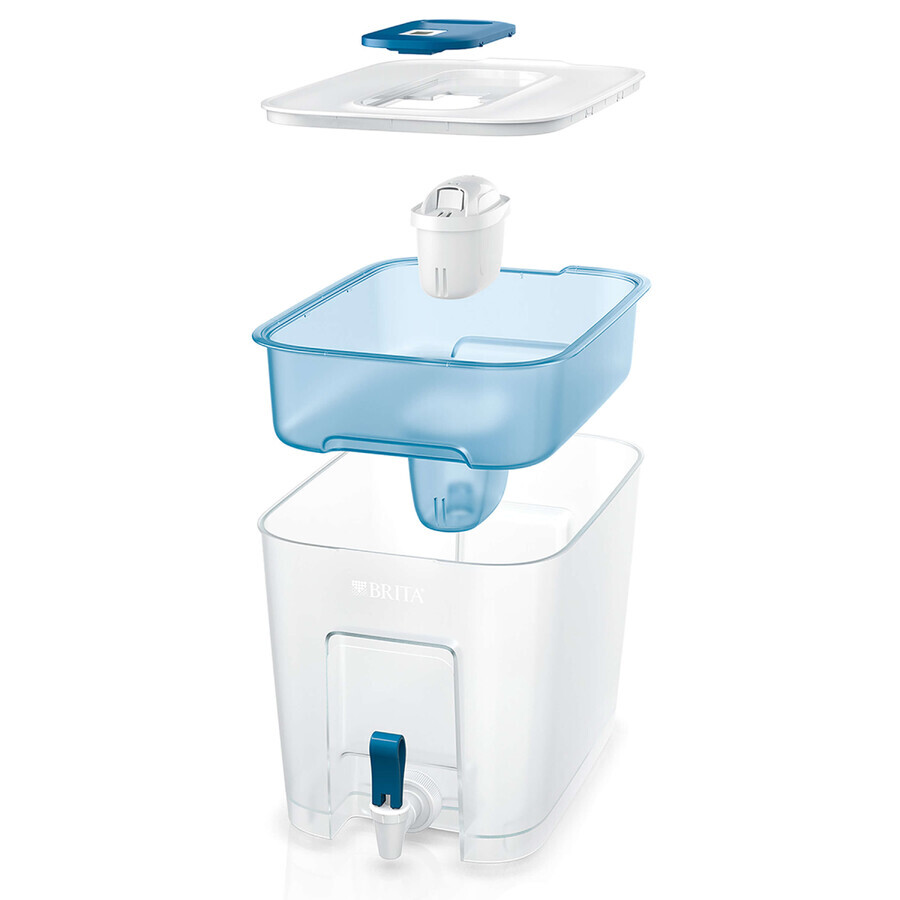 Brita Flow, 8,2 l filterdispenser met kraan, blauw + Maxtra Pro Pure Performance filter, 1 st