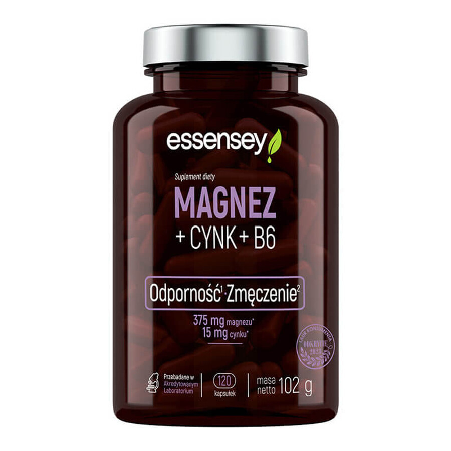 Essensey Magnesium + Zink + B6, 120 Kapseln