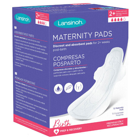 Lansinoh, postnatal pads 2+, size M, 12 pieces