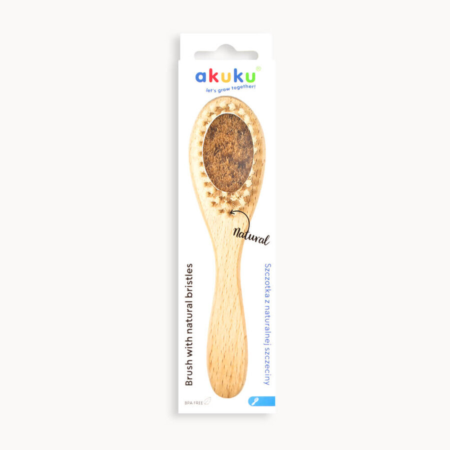 Ackuku Natural, cepillo de madera, 1 ud.