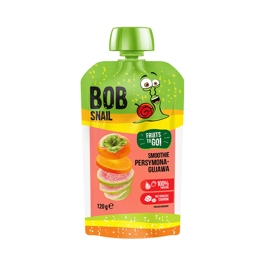 Bob Slak Fruit To Go Smoothie in een tube, kaki, guave, 120 g