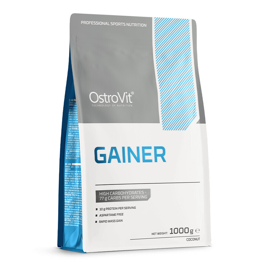 OstroVit Gainer, aromă de nucă de cocos, 1000 g