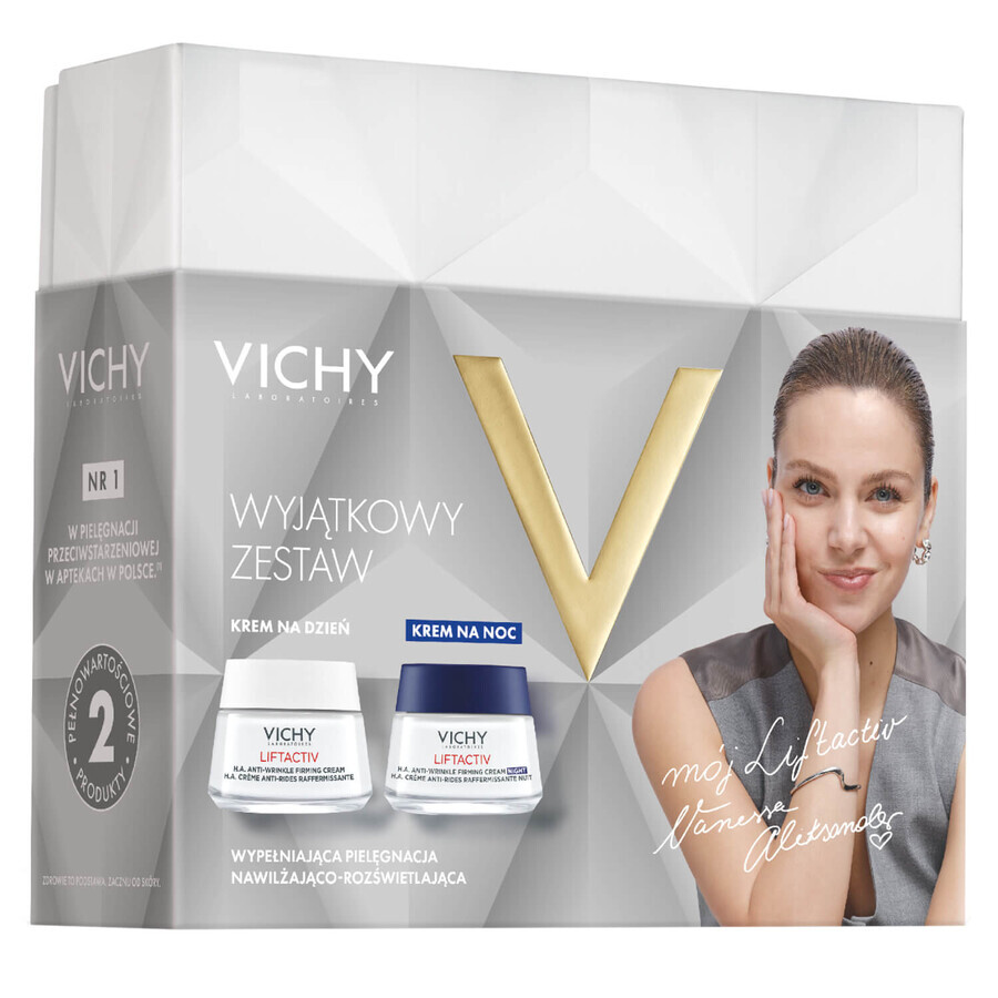 Set Vichy Liftactiv Supreme, cremă de zi antirid, 50 ml + cremă de noapte antirid, 50 ml