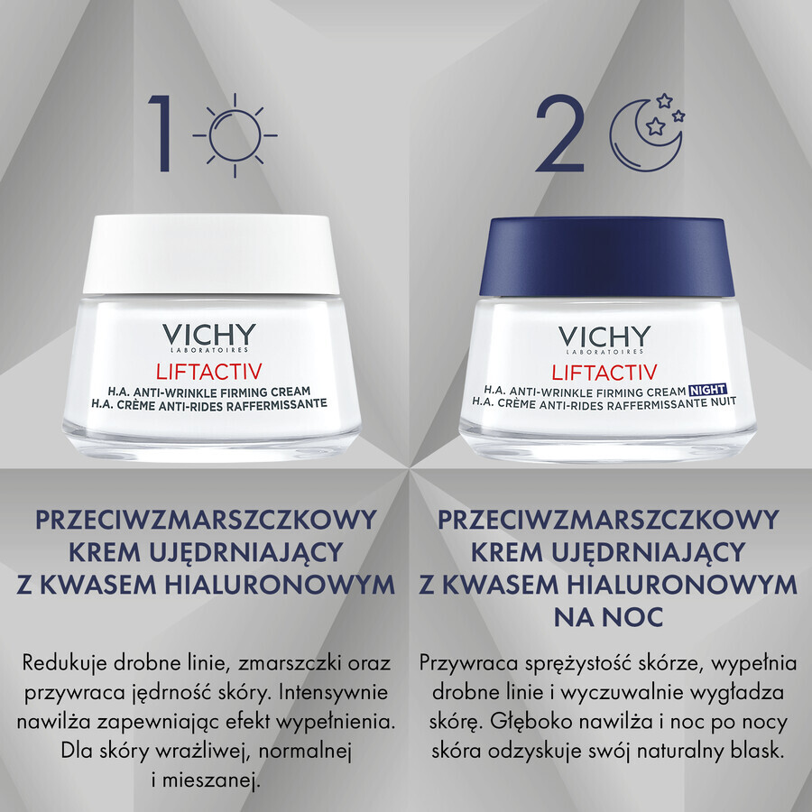 Set Vichy Liftactiv Supreme, cremă de zi antirid, 50 ml + cremă de noapte antirid, 50 ml