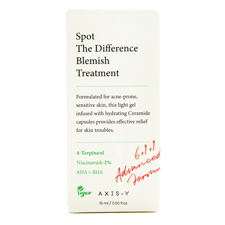 Axis-y Spot the Difference Blemish Treatment, gel reductor del acné, 15 ml