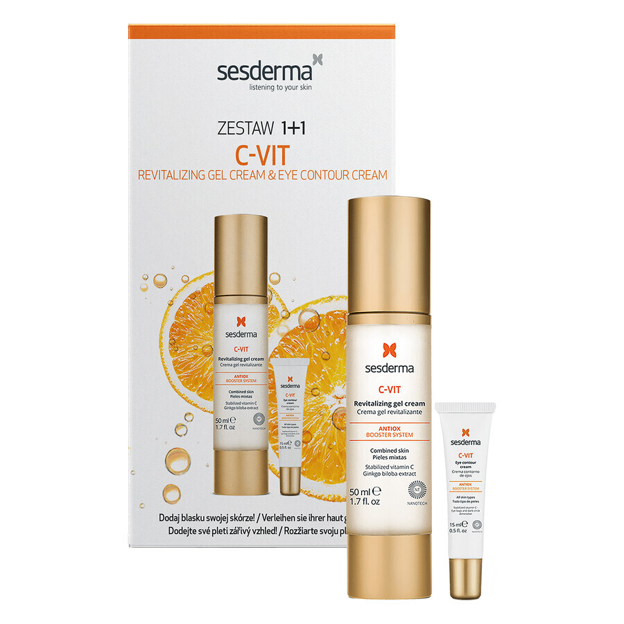 Sesderma C-Vit set, revitalizing gel-cream, 50 ml + eye cream, 15 ml