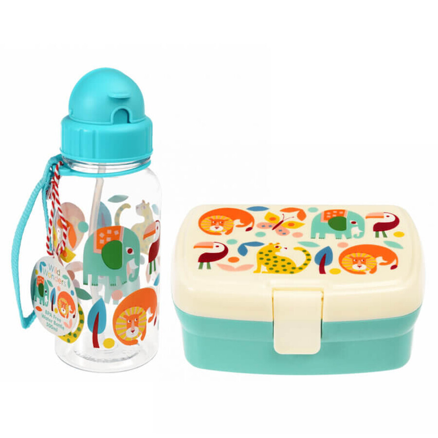 Set Rex London, boîte à déjeuner + boîte métal, animaux sauvages