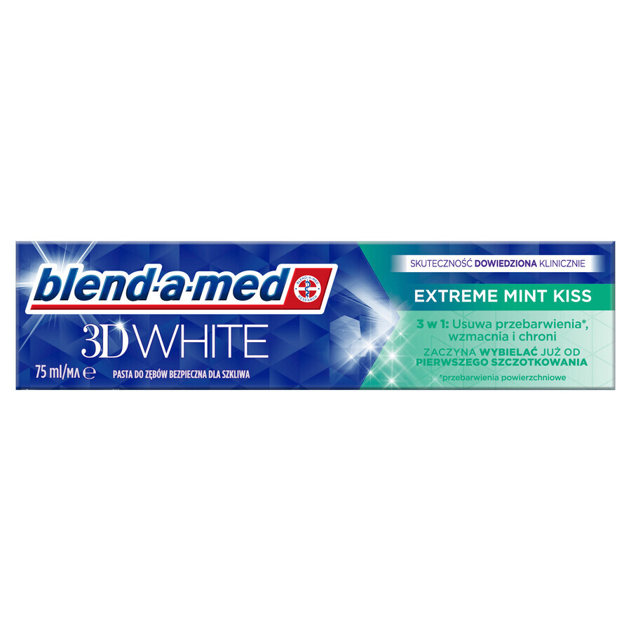 Pasta de dientes Blend-a-med 3D White, Extreme Mint Kiss, 75 ml SHORT DATE