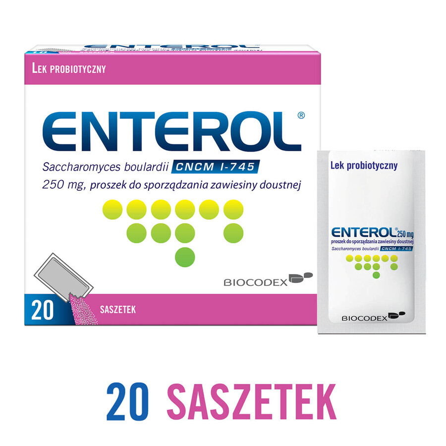 Enterol, 250 mg, 20 pliculețe