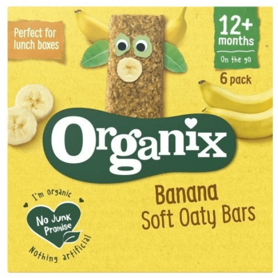 Batoane Bio din cereale cu ovaz integral si banane Goodies, +12 luni, 6x 30gr, Organix