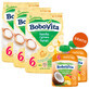 Set BoboVita Terci de orez, banane, fără lapte, fără gluten, după 6 luni, 3 x 180 g + mousse &#238;n tub, banane cu mango și nucă de cocos, 2 x 80 g gratis