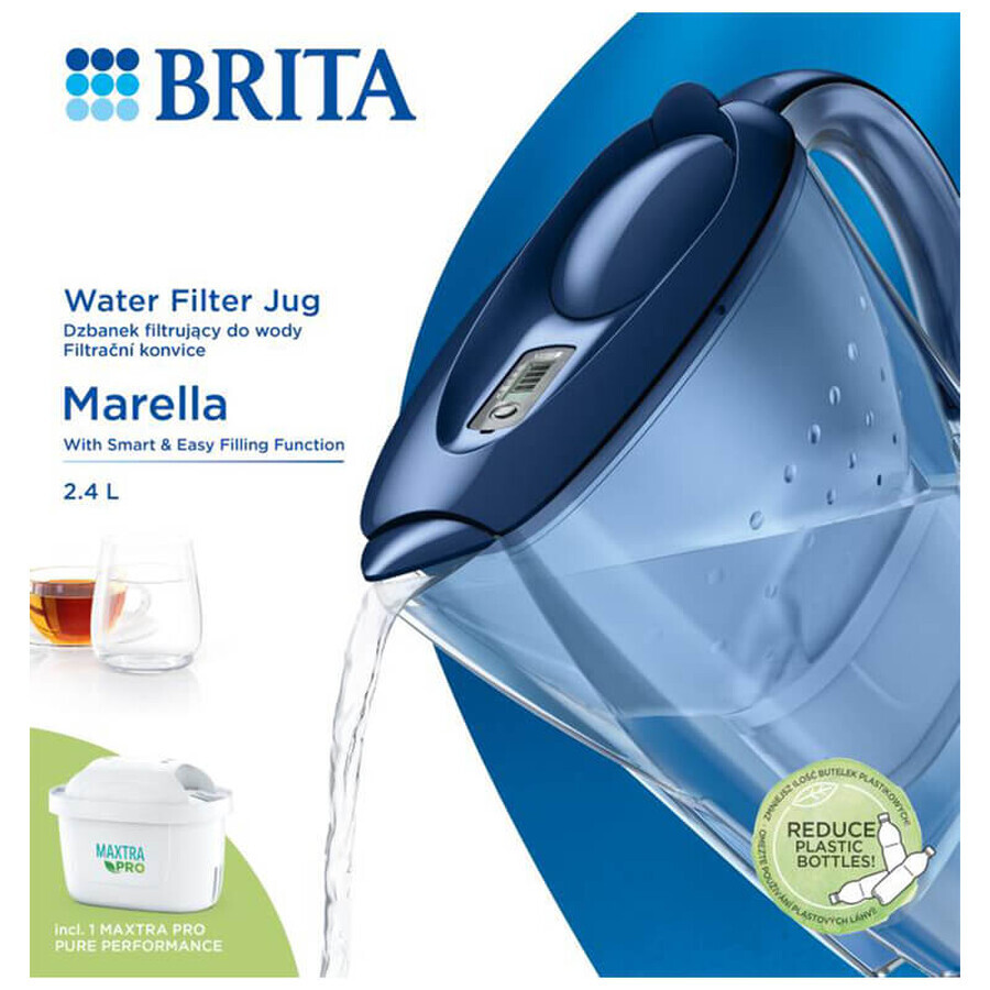 Brita Marella, jarra con filtro 2,4 l, azul + filtro Maxtra Pro Pure Performance, 1 ud.