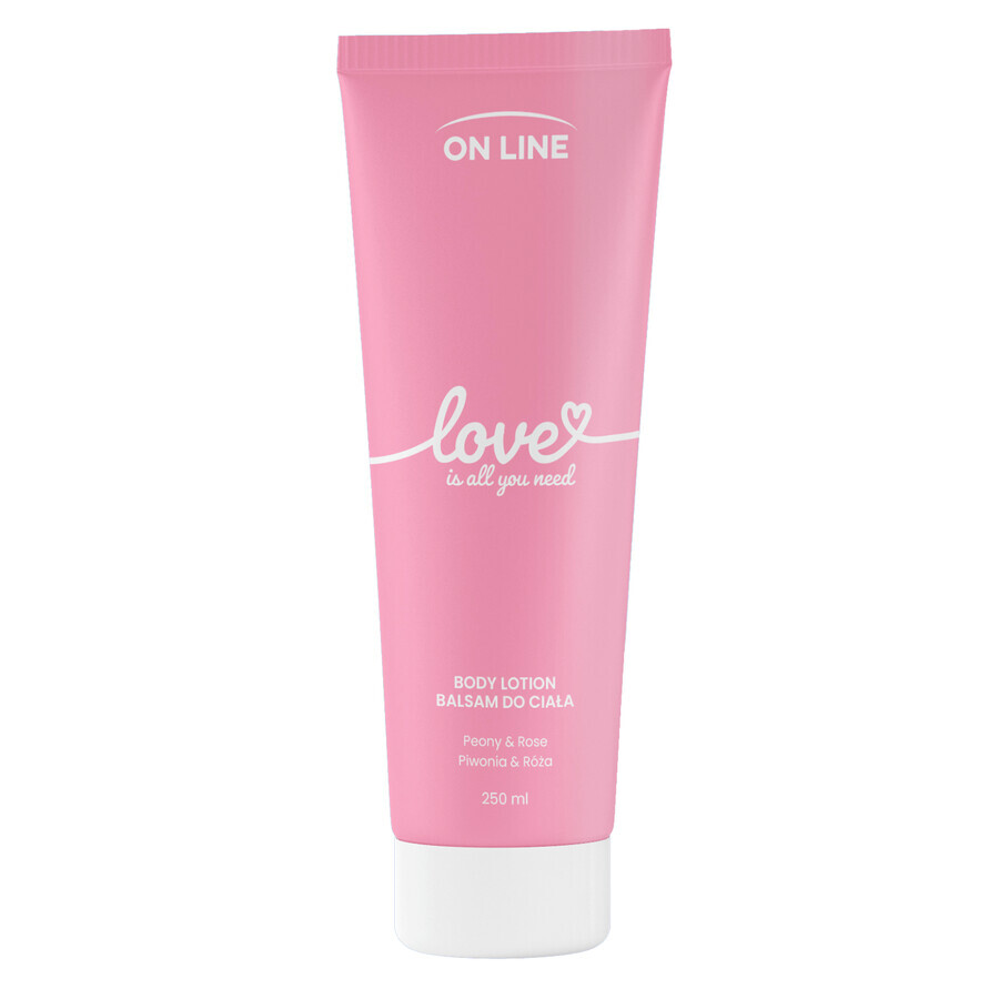 On Line Love, Körperlotion, Pfingstrose und Rosenwasser, 250 ml