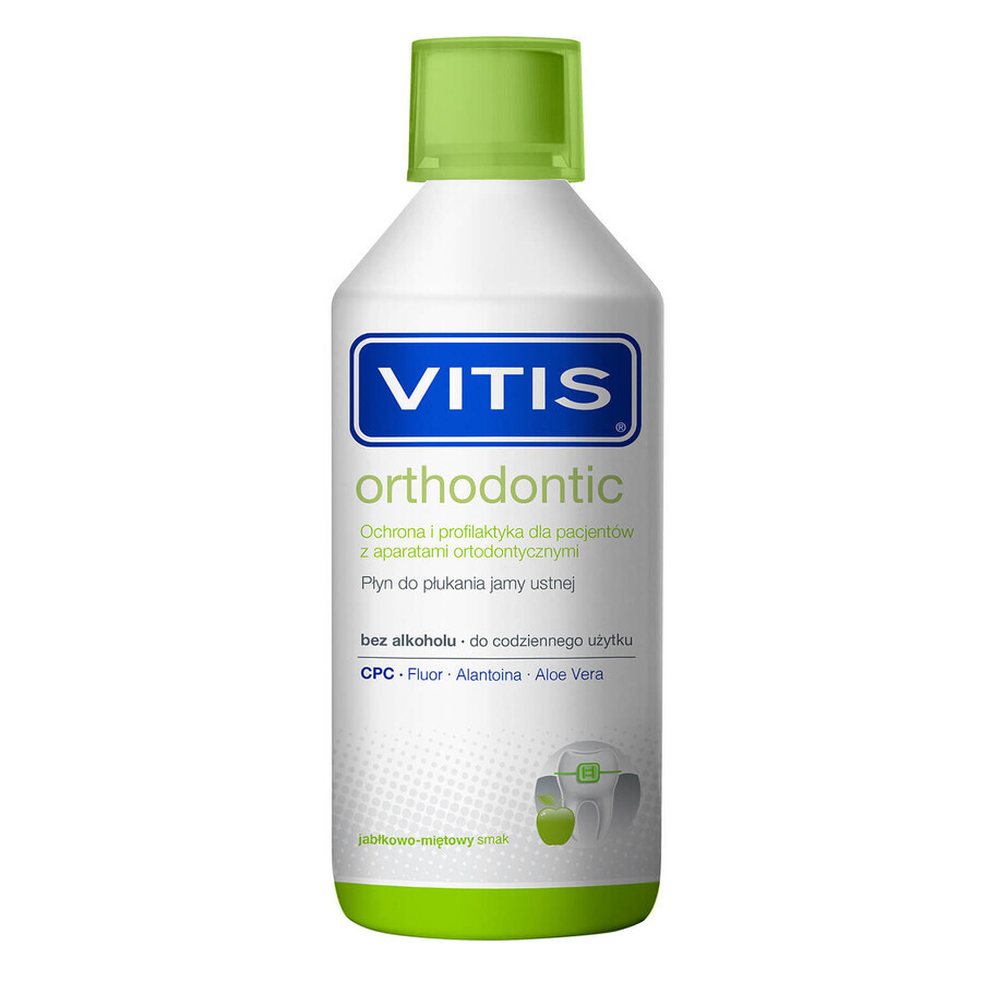 Vitis Orthodontische Kit, mondwater 500 ml + tandpasta 100 ml + tandenborstel 1 st