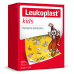 Set Leukoplast Kids, bandages for children, waterproof, 6 cm x 1 m, 2 pieces