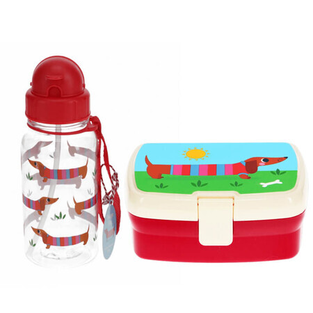 Set Rex London, cutie pentru micul dejun + bidon, teckeli