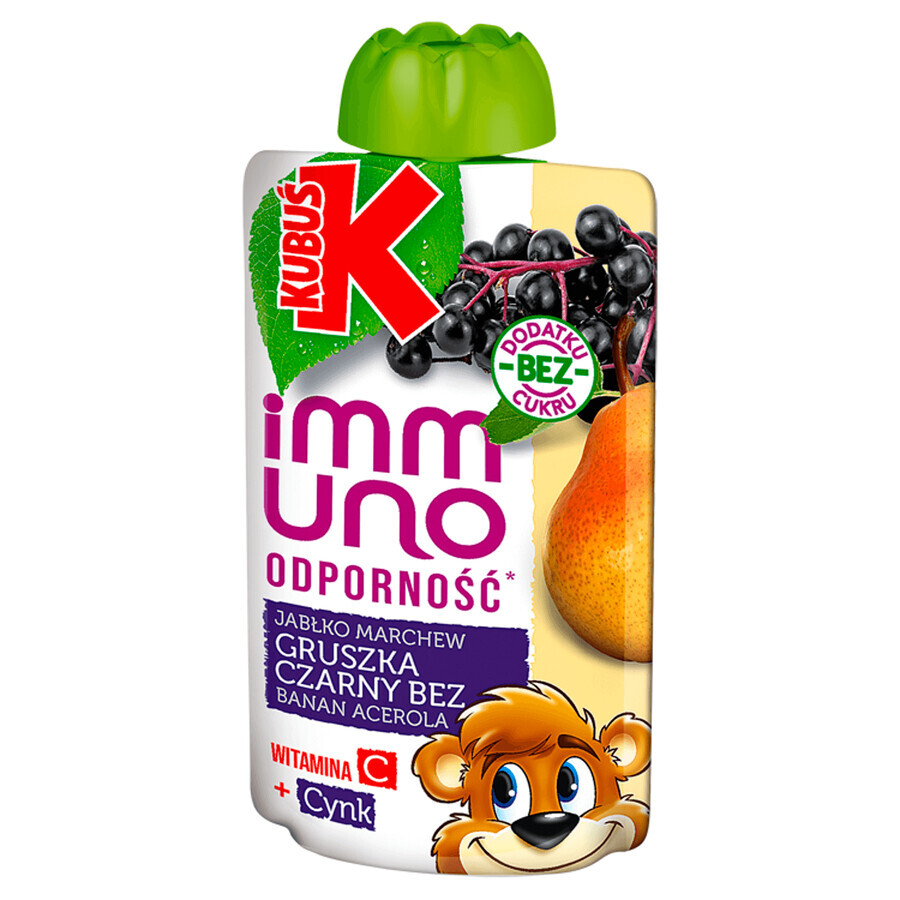 Kubuś Immuno Odporność, mousse, pară, soc, 100 g