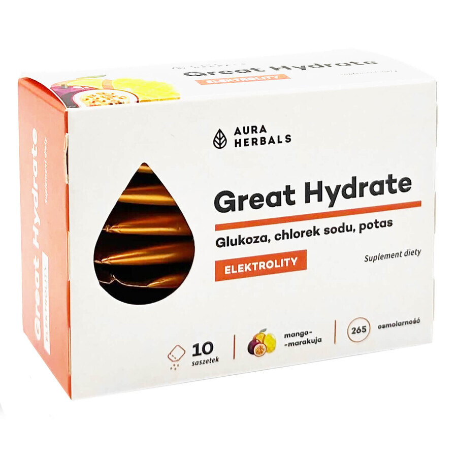 Aura Herbals Great Hydrate, mango-maracuja, 10 pliculețe