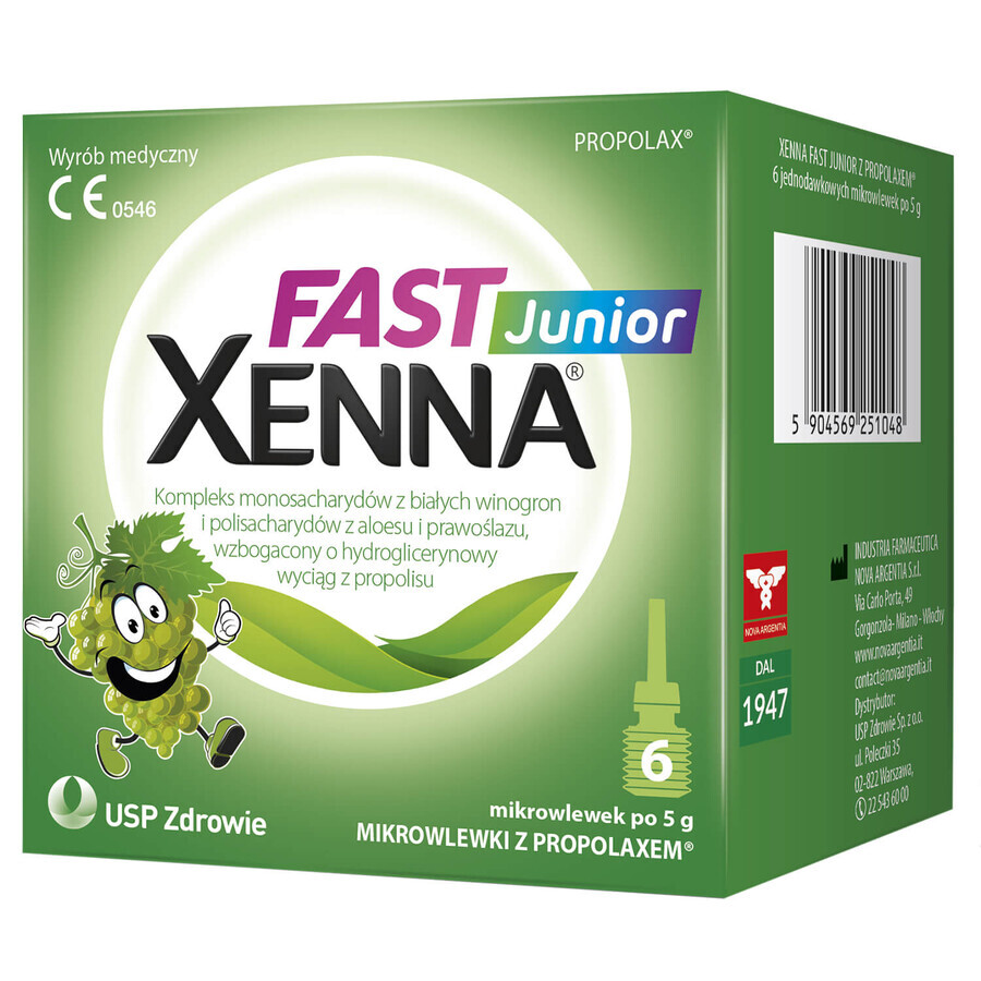 Xenna Fast Junior, micro-infuzie pentru copii peste 1 an, 6 unități