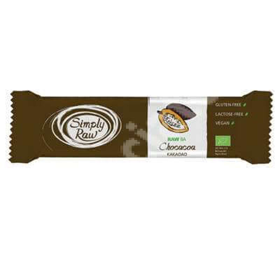 Baton bio cu ciocolată, Raw Bar, 40 g, Simply Raw