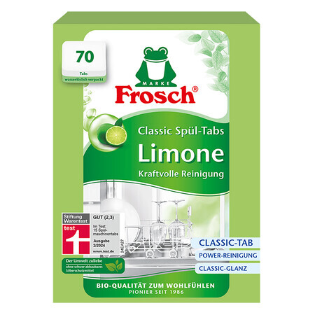 Frosch, Pastillas para lavavajillas, Classic, verde lima, 70 piezas