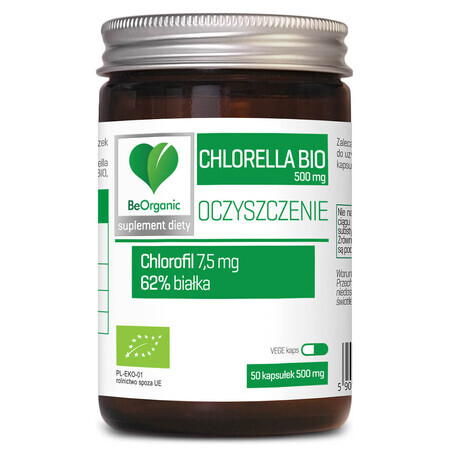 BeOrganic Chlorella Bio 500 mg, 50 gélules