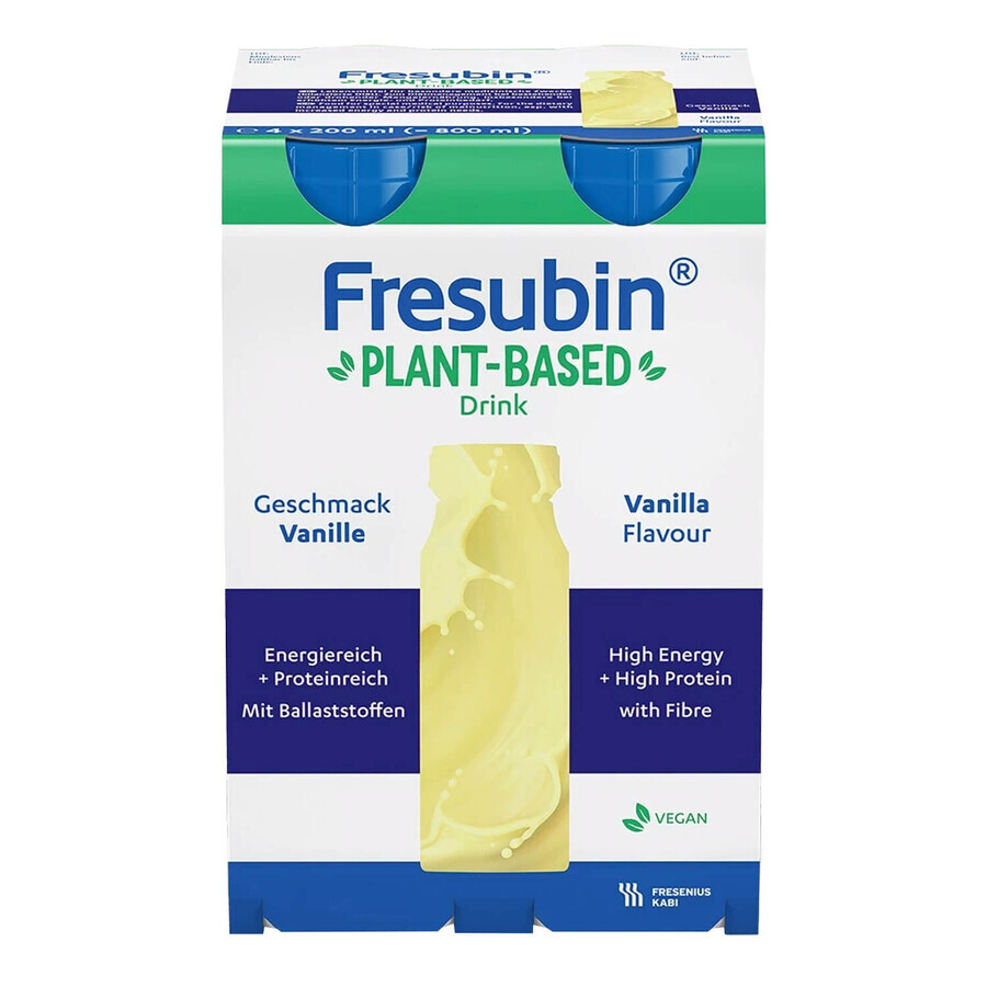 Fresubin Plant-Based Drink, aromă de vanilie, 4 x 200 ml