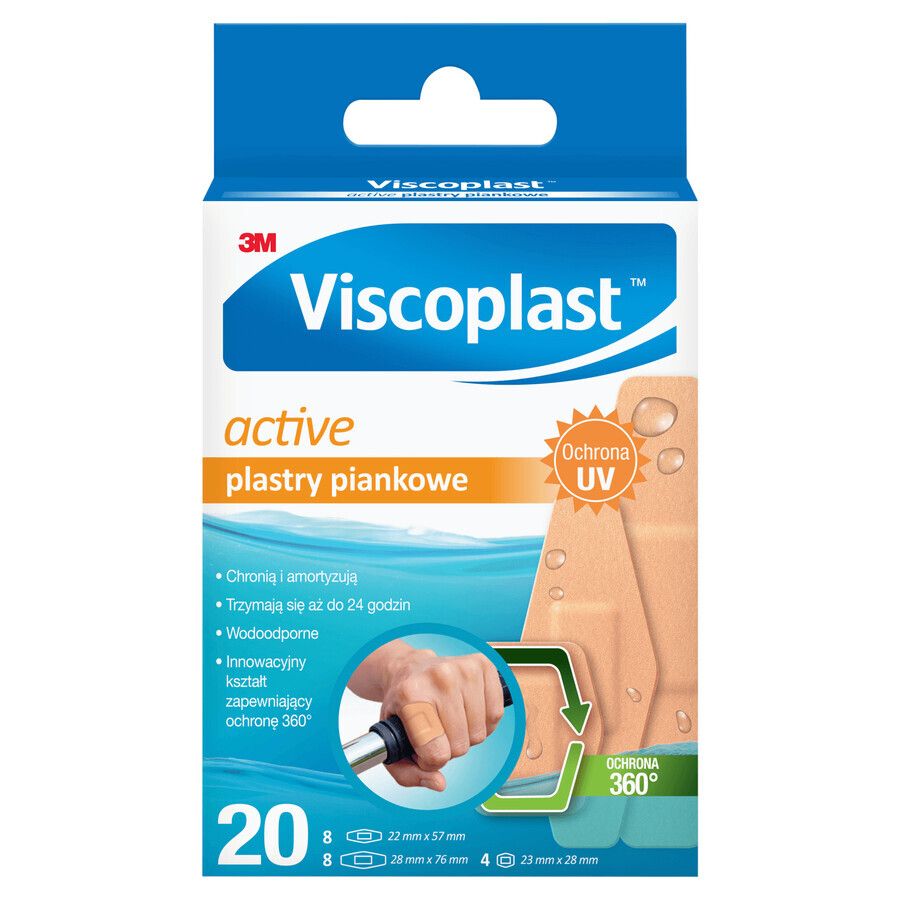 Viscoplast Active, almohadillas de espuma, 20 unidades