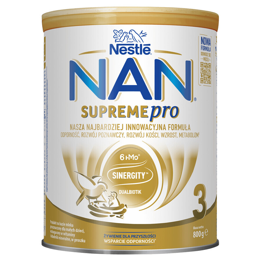 Nestle NAN Supremepro 3 HMO, lapte de continuare pentru sugari peste 1 an, 800 g