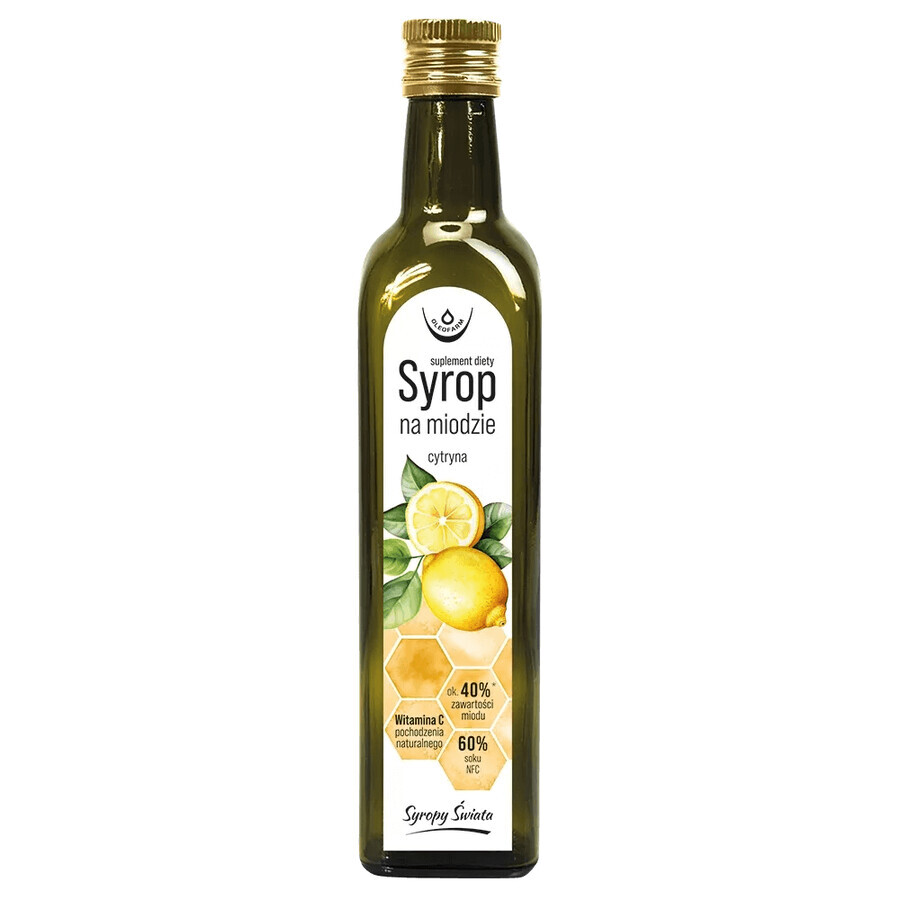 Oleofarm World Syrups Citron, sirop de miel, 250 ml