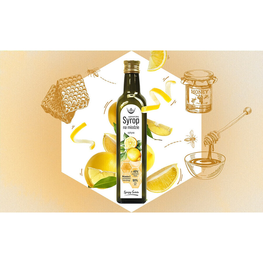 Oleofarm World Syrups Citron, sirop de miel, 250 ml