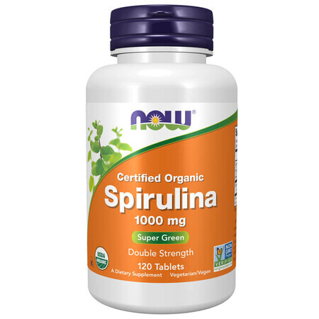 Now Foods Spirulina 1000 mg, 120 comprimate vegane