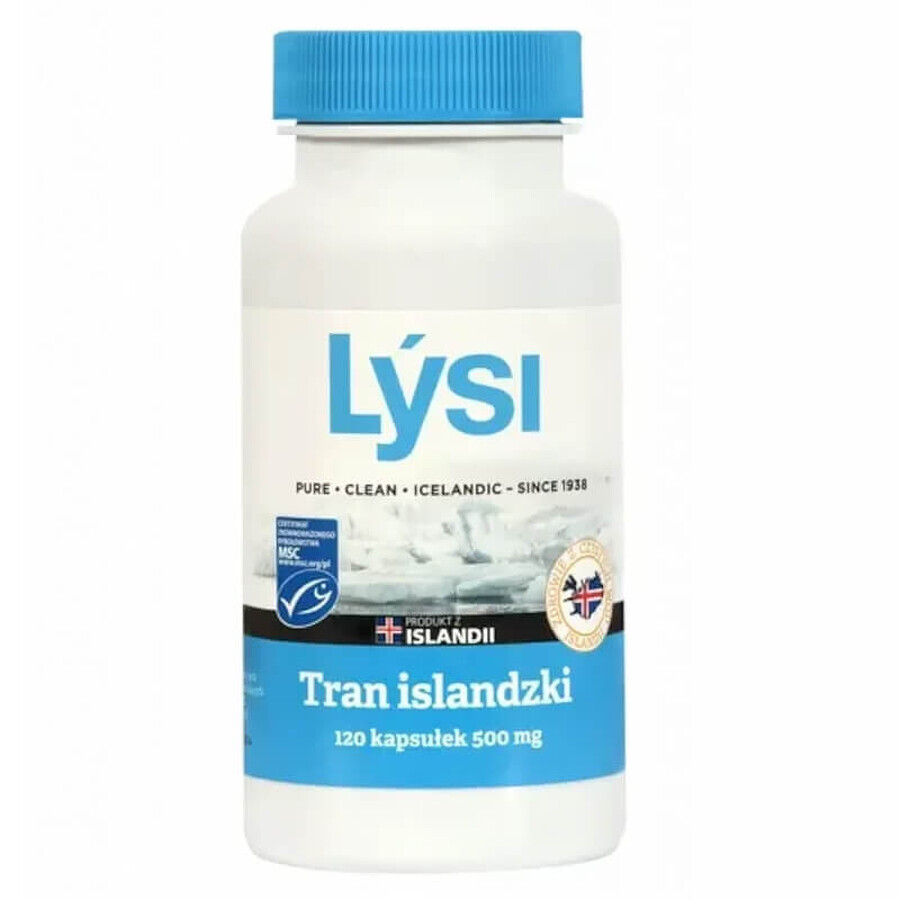 Lysi IJslandse doorvoer 500 mg, 120 capsules