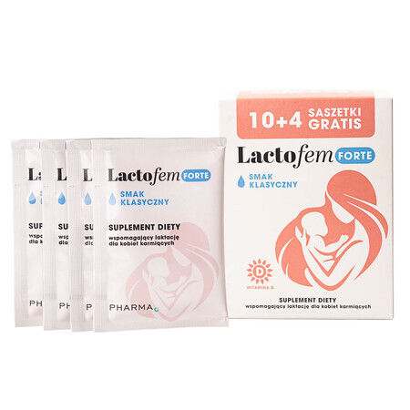 Lactofem Forte, klassischer Geschmack, 10 Portionsbeutel + 4 Portionsbeutel gratis