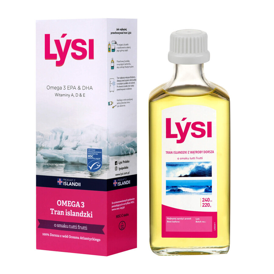 Lysi Icelandic Trance pentru copii, aromă tutti-frutti, 240 ml + capac gratuit