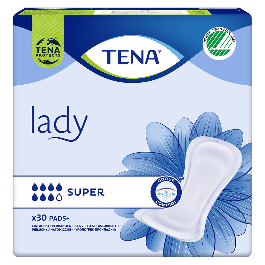 Set Tena Lady, prosoape sanitare specializate, Super, 2 x 30 buc + ProSkin Pants Chiloți absorbanți normali, mărimea M și L, 2 mostre