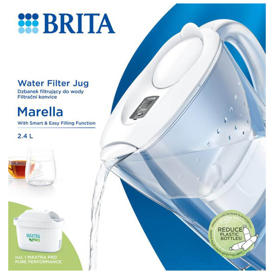 Brita Marella, ulcior cu filtru 2,4 l, alb + filtru Maxtra Pro Pure Performance, 1 buc