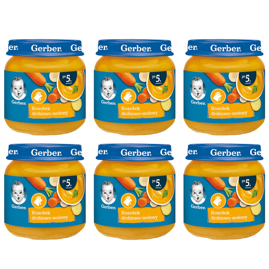 Gerber soup set, poultry and beef broth, after 5 months, 6 x 125 g DECORATED PACKAGING