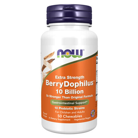 Now Foods Berry Dophilus, 50 comprimate masticabile