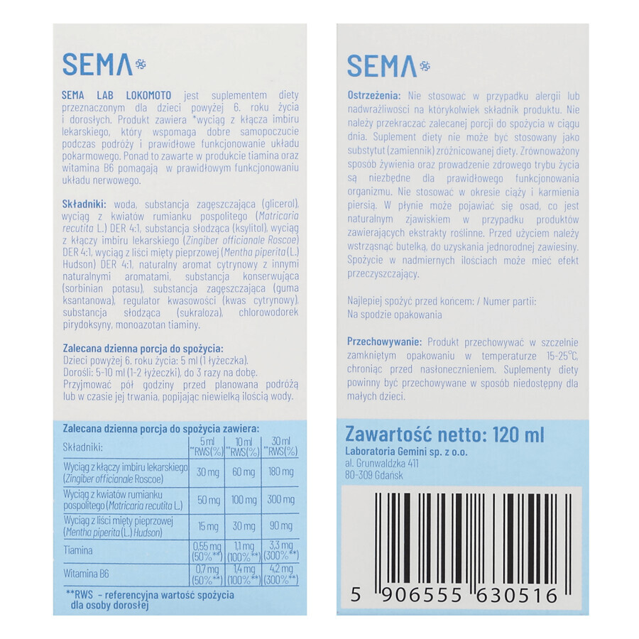 SEMA Lab, LokoMoto, 120 ml AMBALAJ DEFECTAT