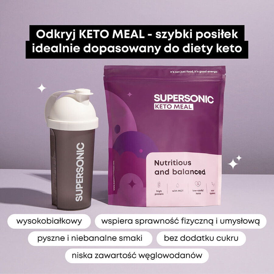 Supersonic Keto Meal, aromă cremoasă de ciocolată, 800 g + shaker, 700 ml gratuit