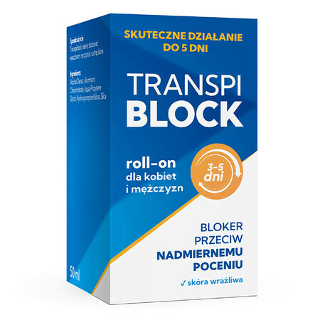 Transpiblock, blocant antiperspirant, roll-on, 50 ml