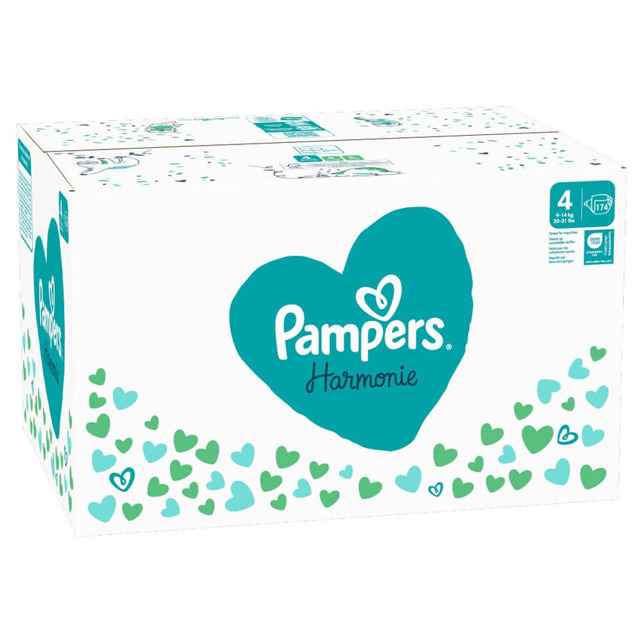 Pampers Harmonie, scutece, mărimea 4, 9-14 kg, 174 bucăți