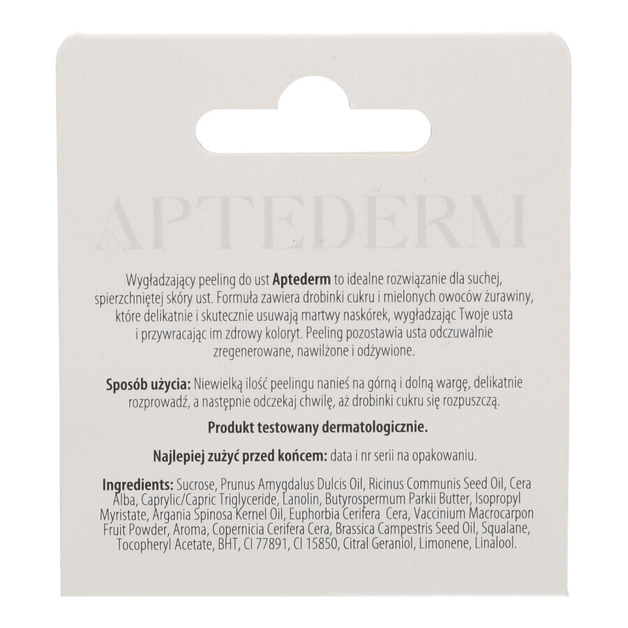 Aptederm, gommage lissant pour les lèvres, 4,8 g