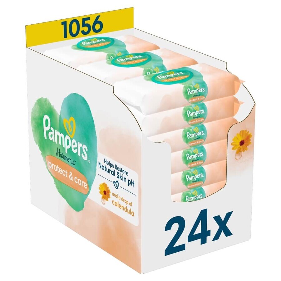 Pampers Harmonie Protect & Care, șervețele umede, 24 x 44 bucăți