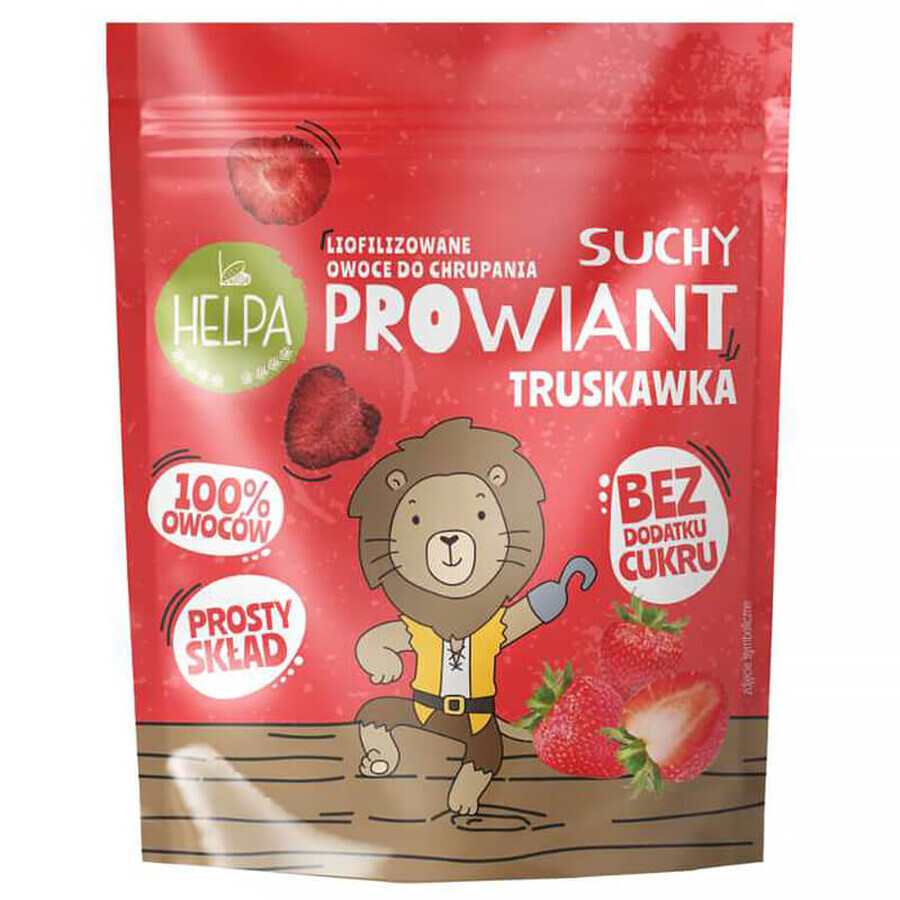 Helpa Dry Powder, freeze-dried fruit for munching, strawberries, 9 g