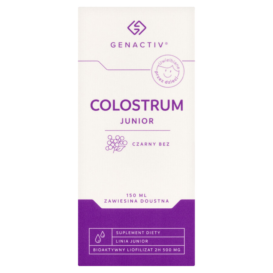 Genactiv Colostrum Junior Junior Black Elderberry, oral suspension, from 3 years, 150 ml