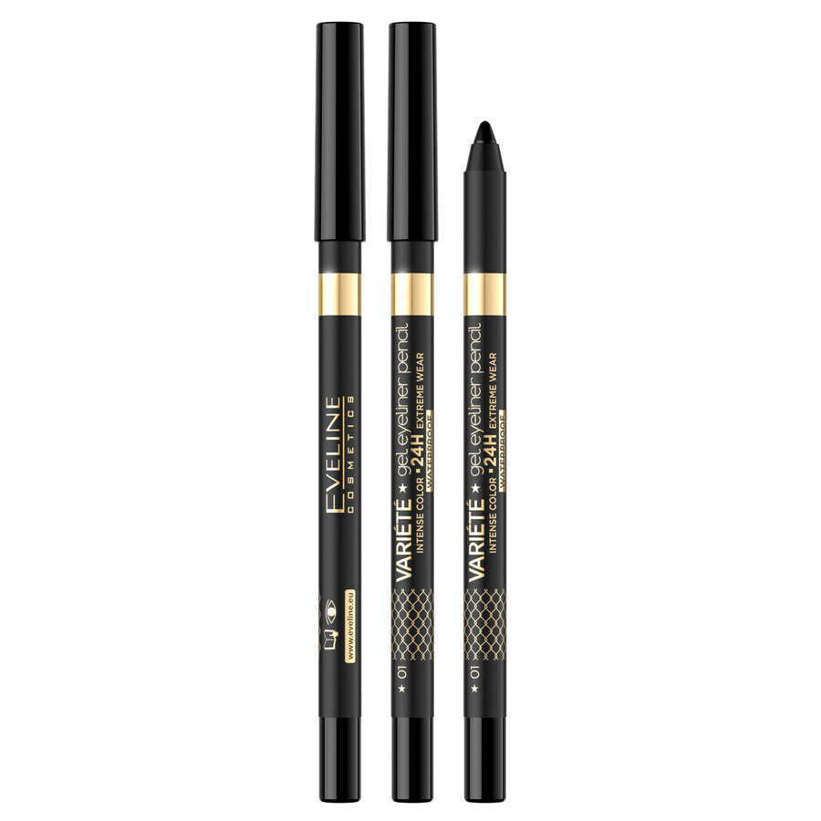 Eveline Cosmetics Varieties, gel eyeliner, waterproof, No. 01 black, 1 pc