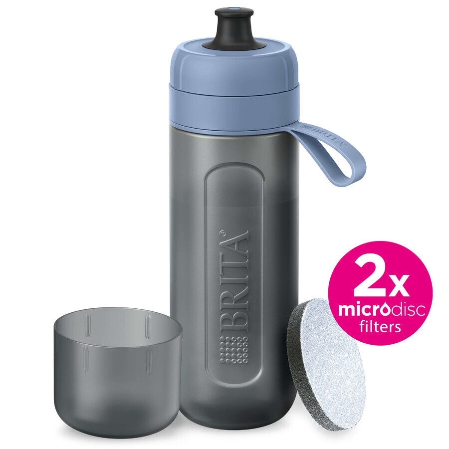 Brita Active, sticlă cu filtru de 0,6 l, albastru + filtru MicroDisc, 2 bucăți