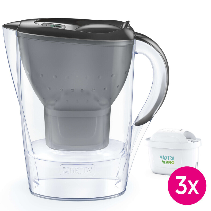 Brita Marella, ulcior cu filtru 2,4 l, grafit + filtru Maxtra Pro Pure Performance, 3 bucăți